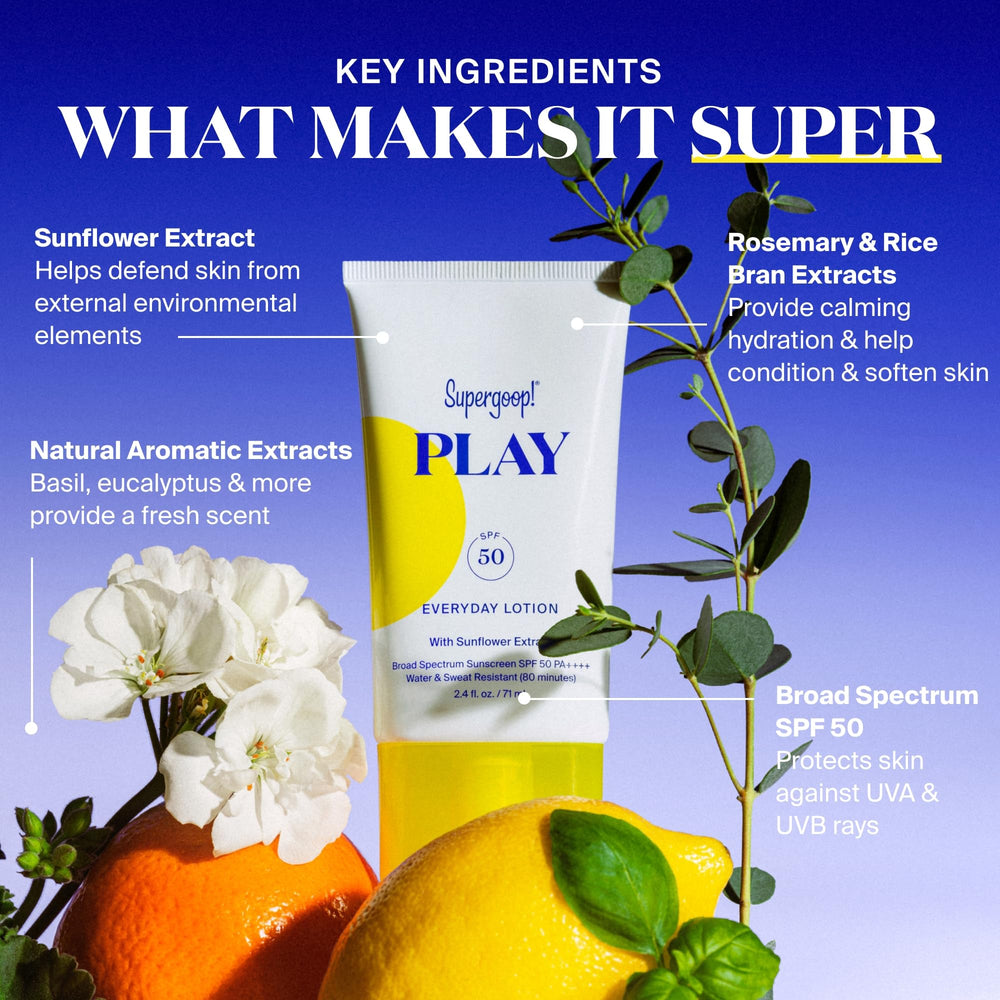 Supergoop! PLAY no white cast swatch shows sheer finish