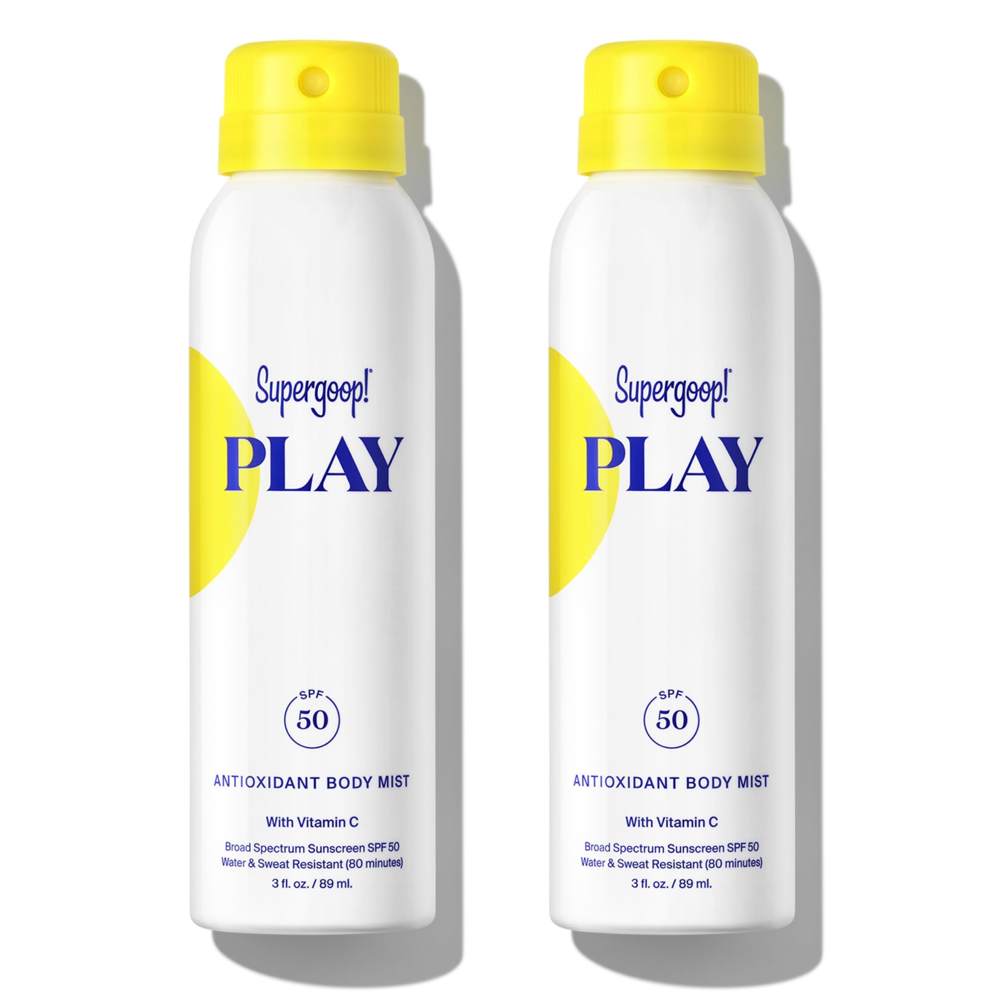Supergoop! PLAY SPF 50 body mist bottle for quick sun protection on the go