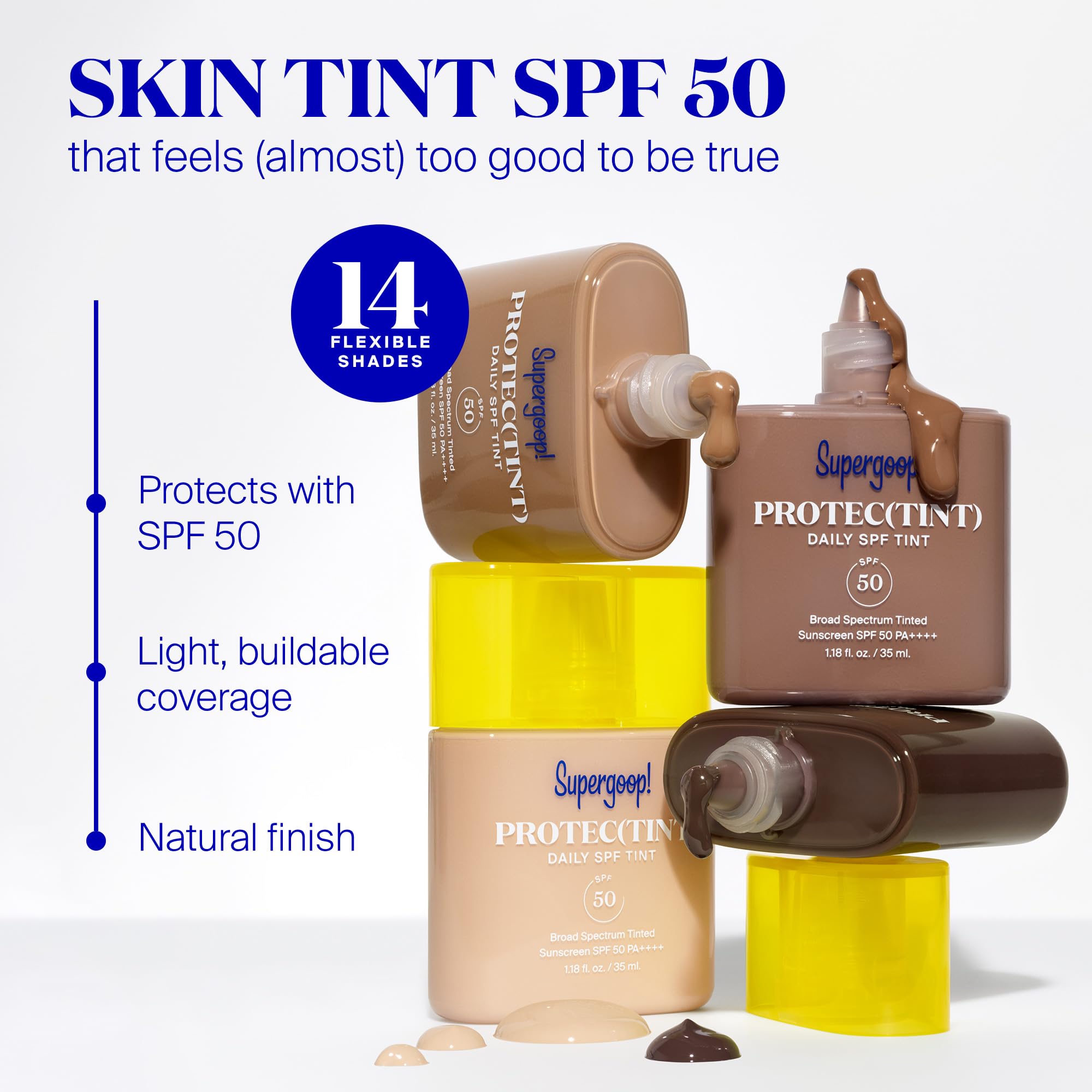Supergoop! Protec(tint) application-fingers shows easy blending for a natural finish.