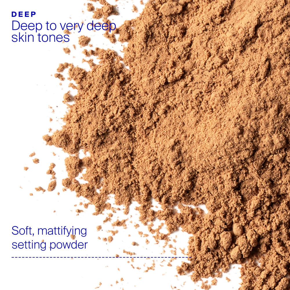 Supergoop! (Re)setting Deep powder with twist-lock brush enables precise, mess-free application.