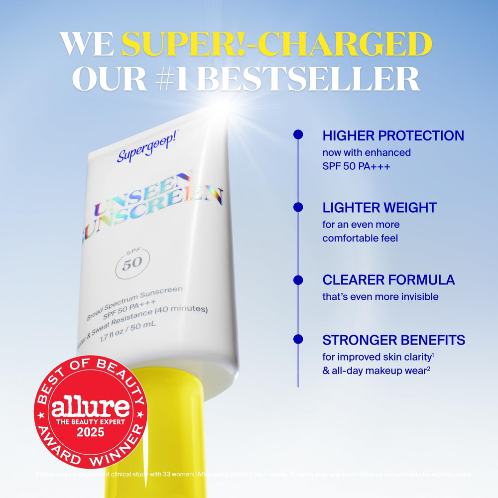 Unseen sunscreen clear-application on skin with no white cast and natural finish.