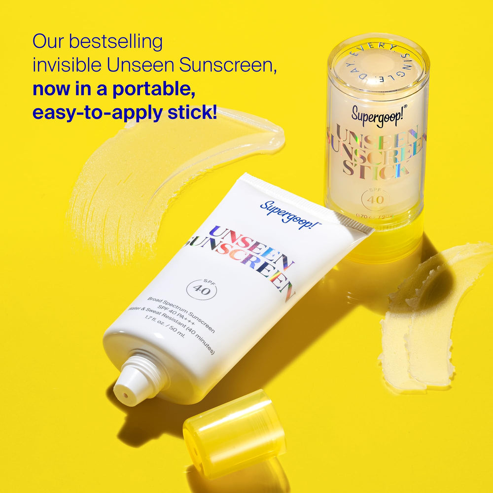 Supergoop Unseen Sunscreen Stick protects from blue light with marine bamboo