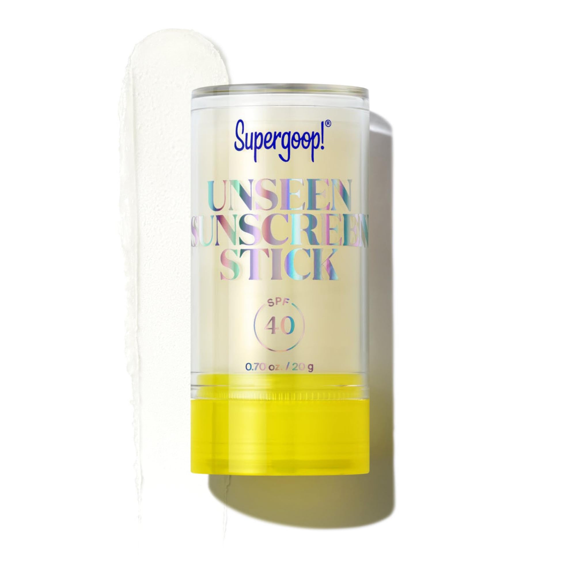 Supergoop Unseen Sunscreen Stick with exposed twist-disc for easy application