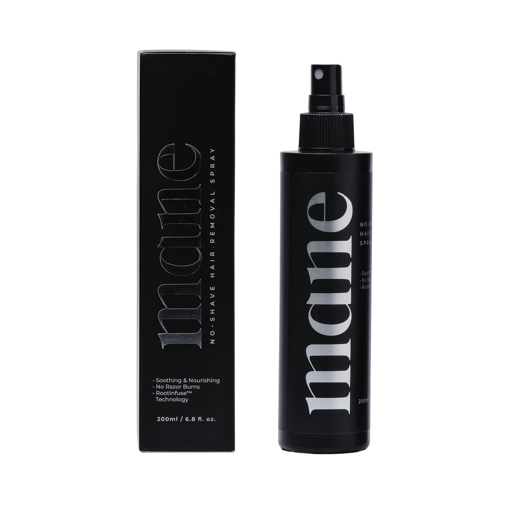 Superior Mane Hair Removal Spray chest application for quick, painless grooming