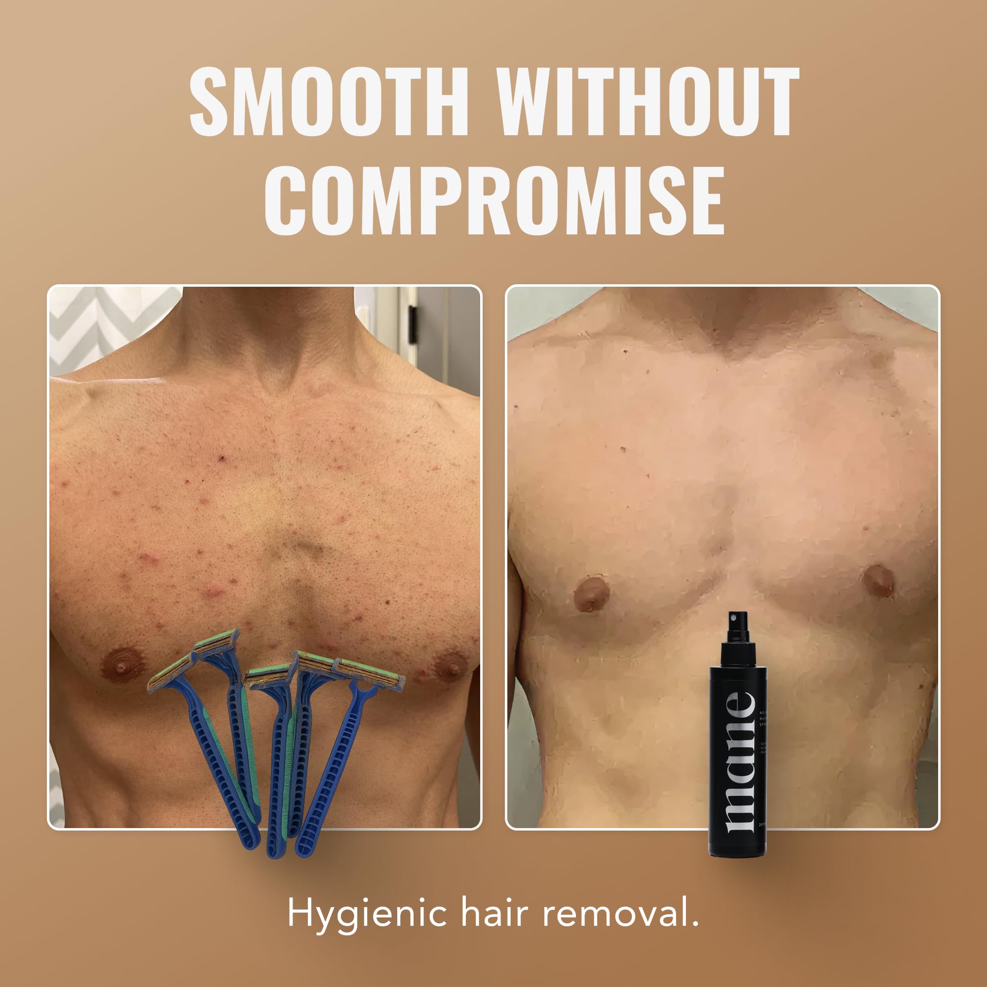 Superior Mane Hair Removal Spray grooming routine for gym or travel