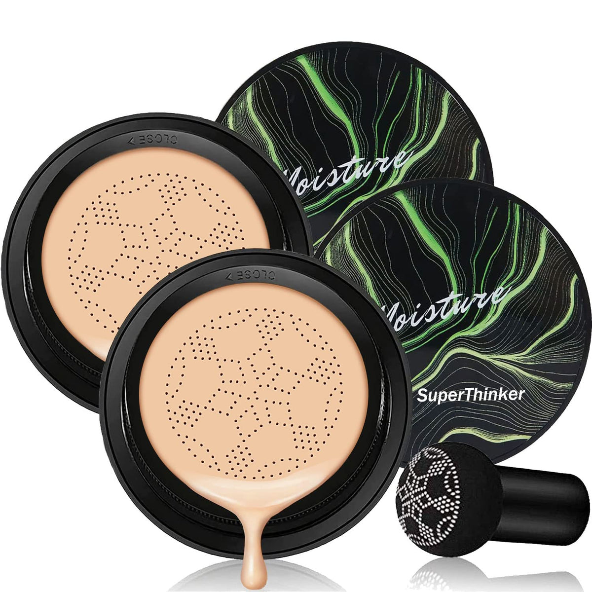 SuperThinker air cushion CC cream mushroom head compact offers natural coverage
