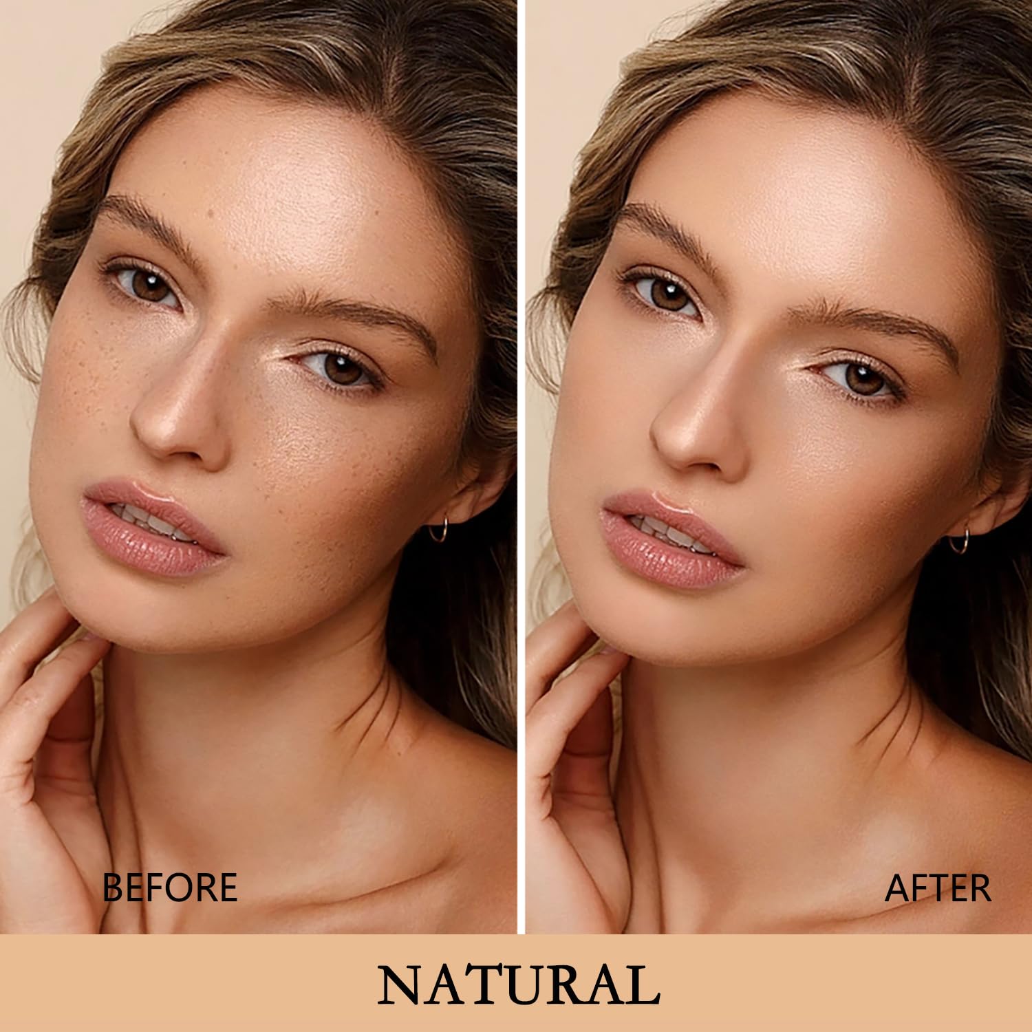 SuperThinker two-piece natural shade set display with swatches