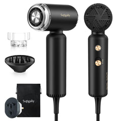 SUPGALIY dual voltage travel hair dryer in compact design for global styling.