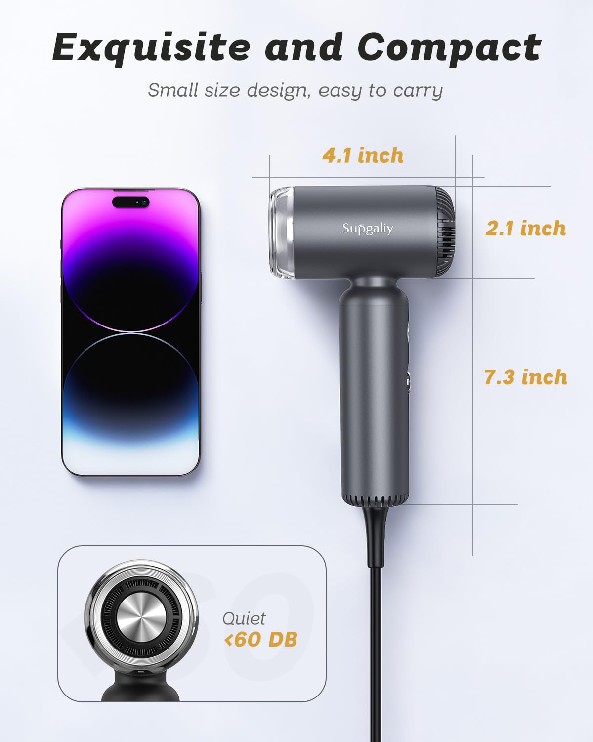 SUPGALIY ionic technology highlights smoother, less frizzy hair