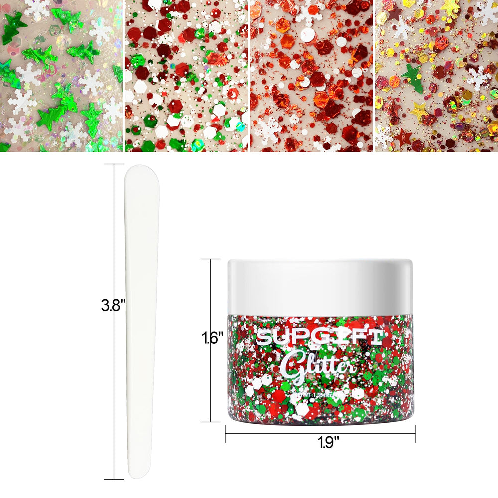 SUPGIFT glitter gel spoon demonstrates precise application and quick dry time.