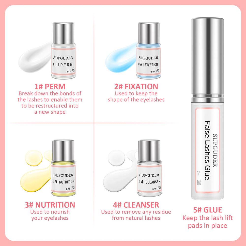 SUPGUDER adhesive and tools for accurate lash lift application