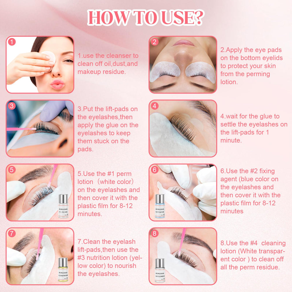 SUPGUDER eye shields arranged for safe eyelash perming sessions