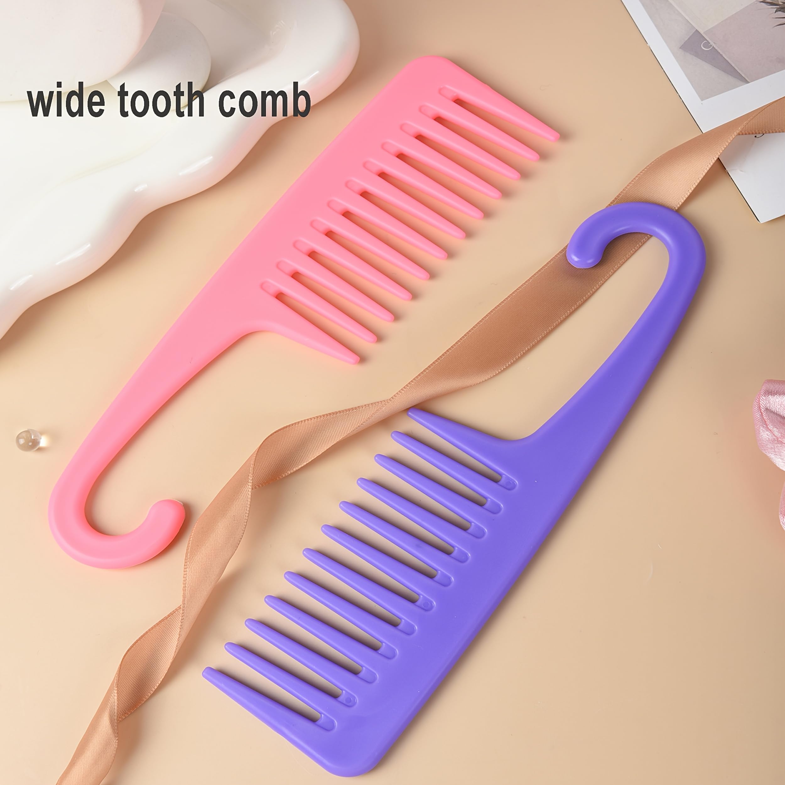 SUPHOUSE peine dientes anchos ideal para cabello mojado o seco.