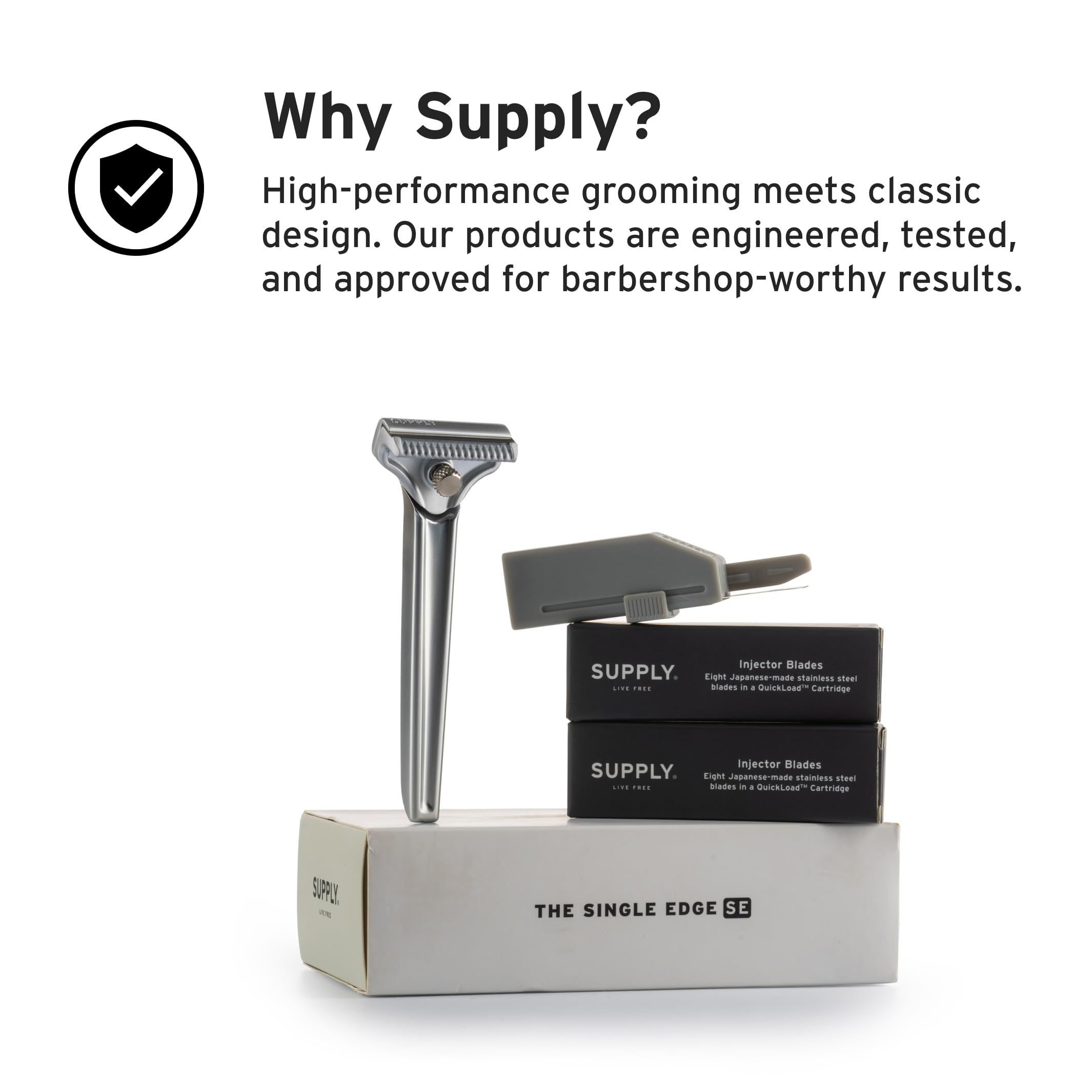 Supply Platinum 19-degree cut emphasizes a closer, cleaner shave.