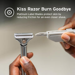 Supply Platinum QuickLoad cartridge holds eight blades for steady, extended use.