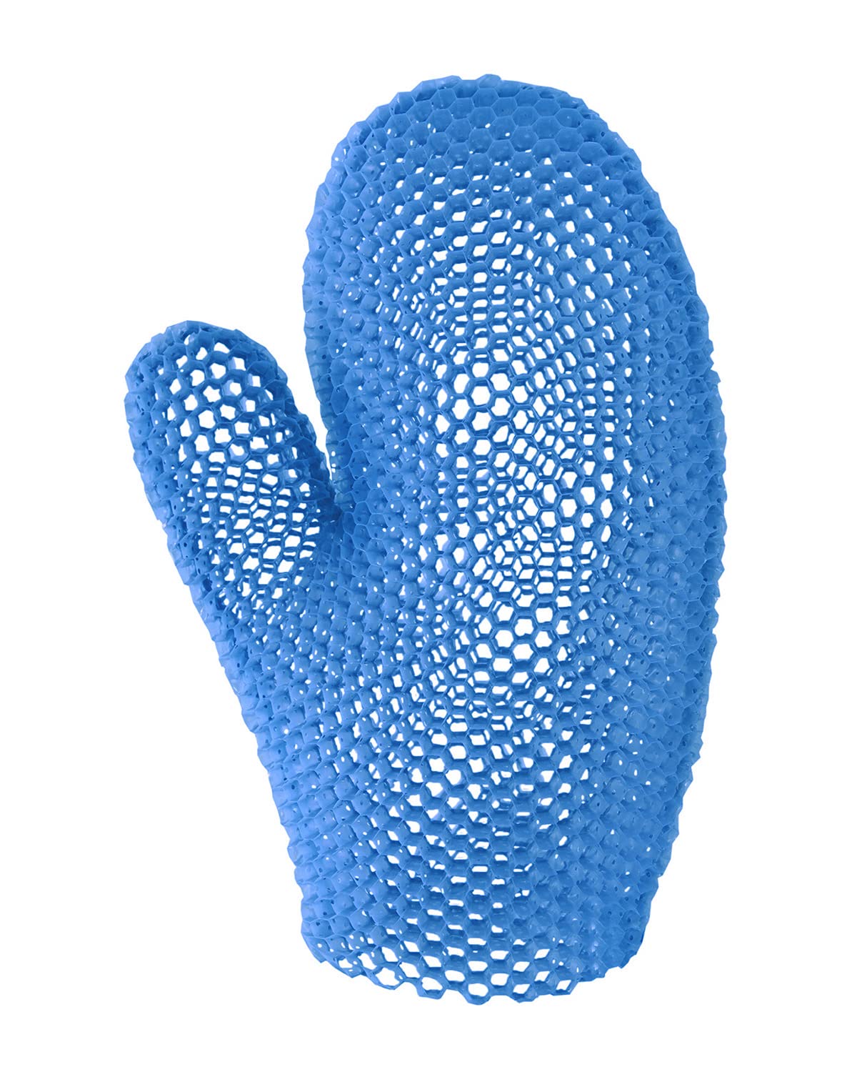 Supracor Spa Bath Mitt blue front view highlighting exfoliation-friendly texture