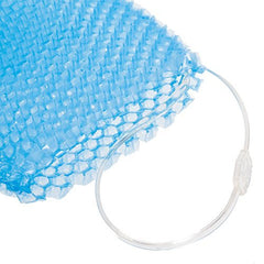 Supracor Spa Bath Mitt blue side view emphasizing durable honeycomb material
