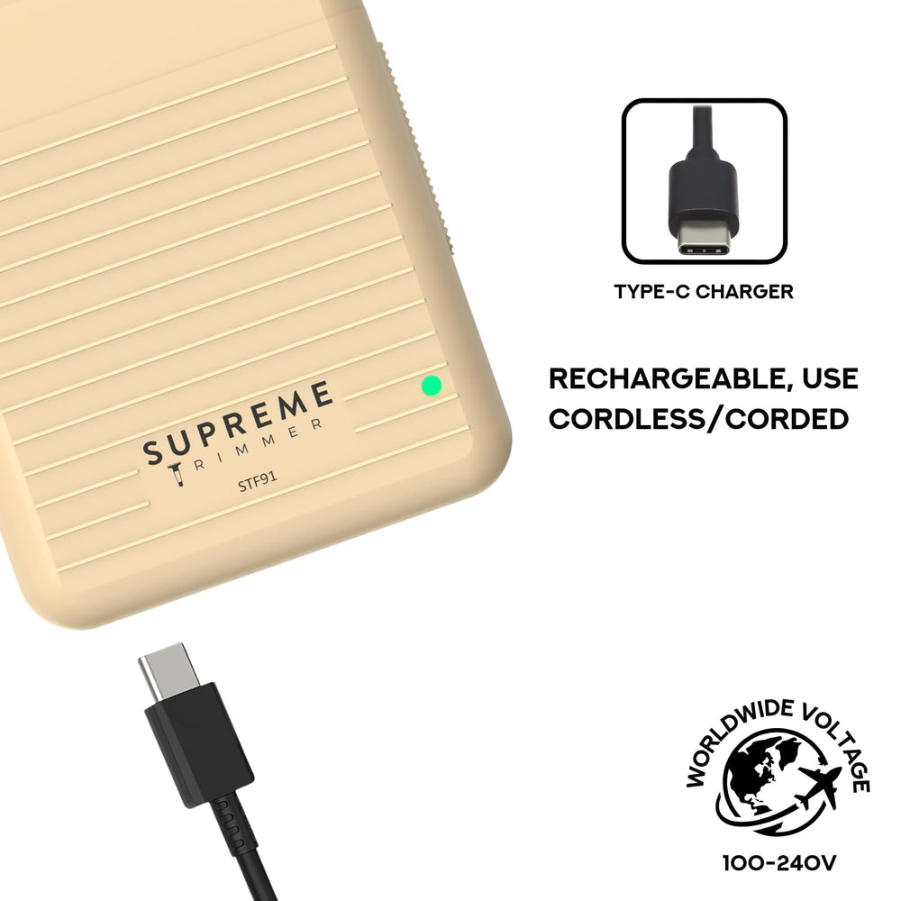 Supreme Trimmer Type-C charging port detail for quick worldwide charging