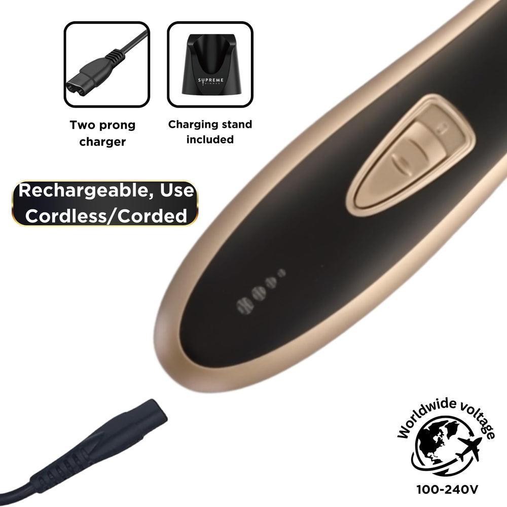 Supreme Trimmer T Shaper zero-gap design reduces snagging for smooth results.
