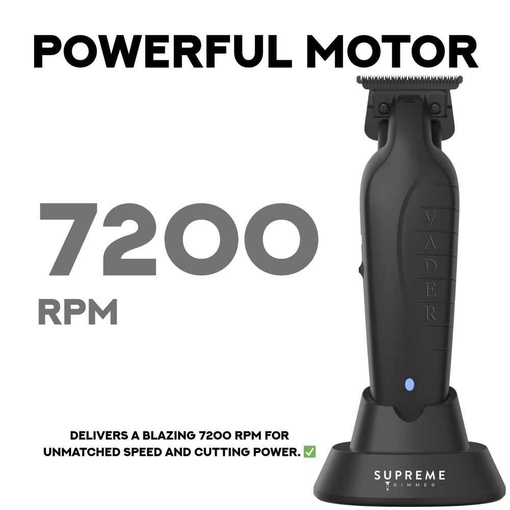 Supreme Trimmer Vader ST3778 LED battery display helps monitor power.