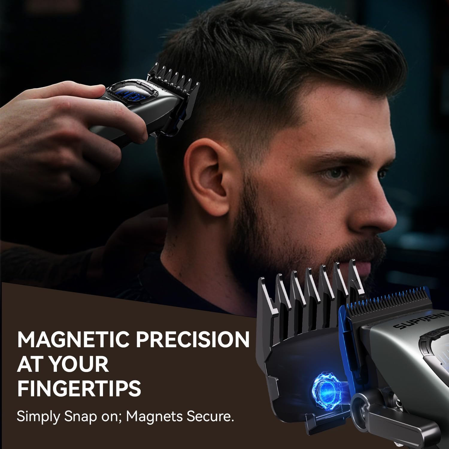 SUPRENT blue titanium-coated blades reduce friction for cooler cuts.