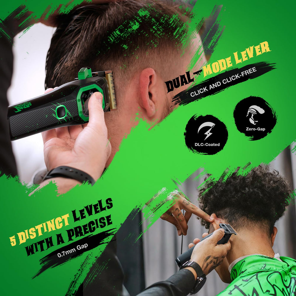 SUPRENT FANGS premium barber kit includes necklace, oil, brush, and guards for pro setups.