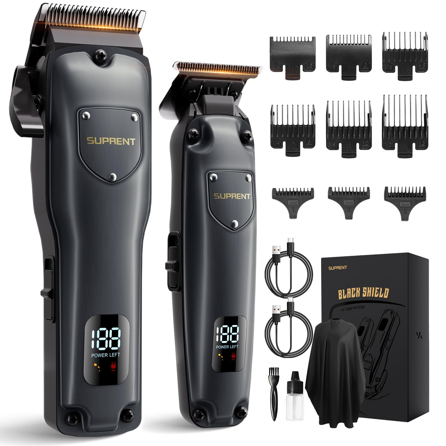SUPRENT hair clipper 6800 RPM motor delivers precise at home grooming.