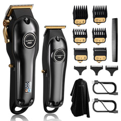SUPRENT PRO hair clippers with LED display showing battery status for all-day cordless operation