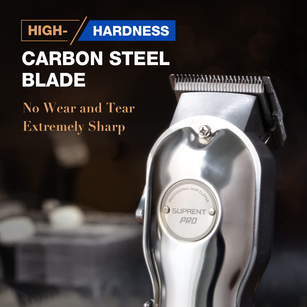 SUPRENT PRO T-blade demonstrates zero-gap shaping for clean fades.