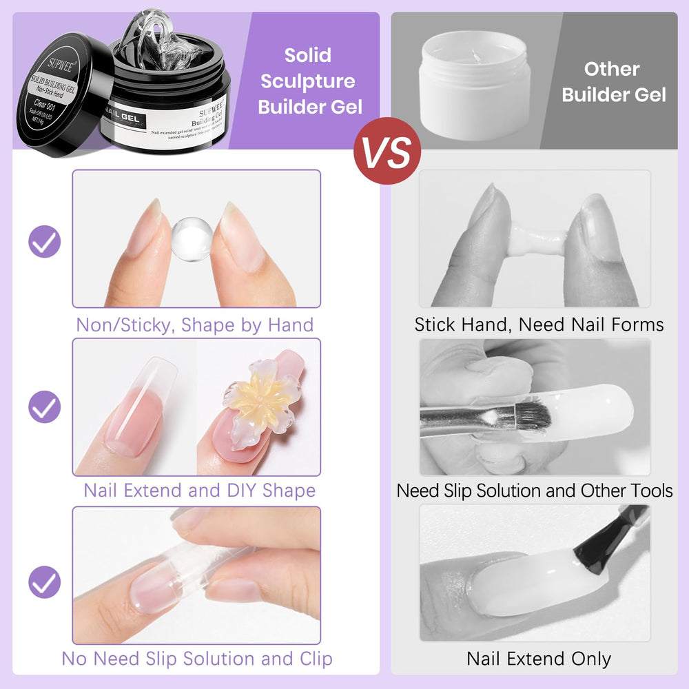 SUPWEE 3D Sculpting Gel Jar pearl white with subtle shimmer for premium art