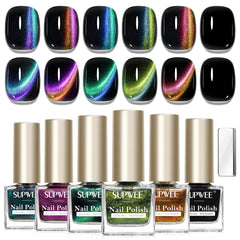 SUPWEE 9D cat-eye base black bottle for bold base coat and color shift
