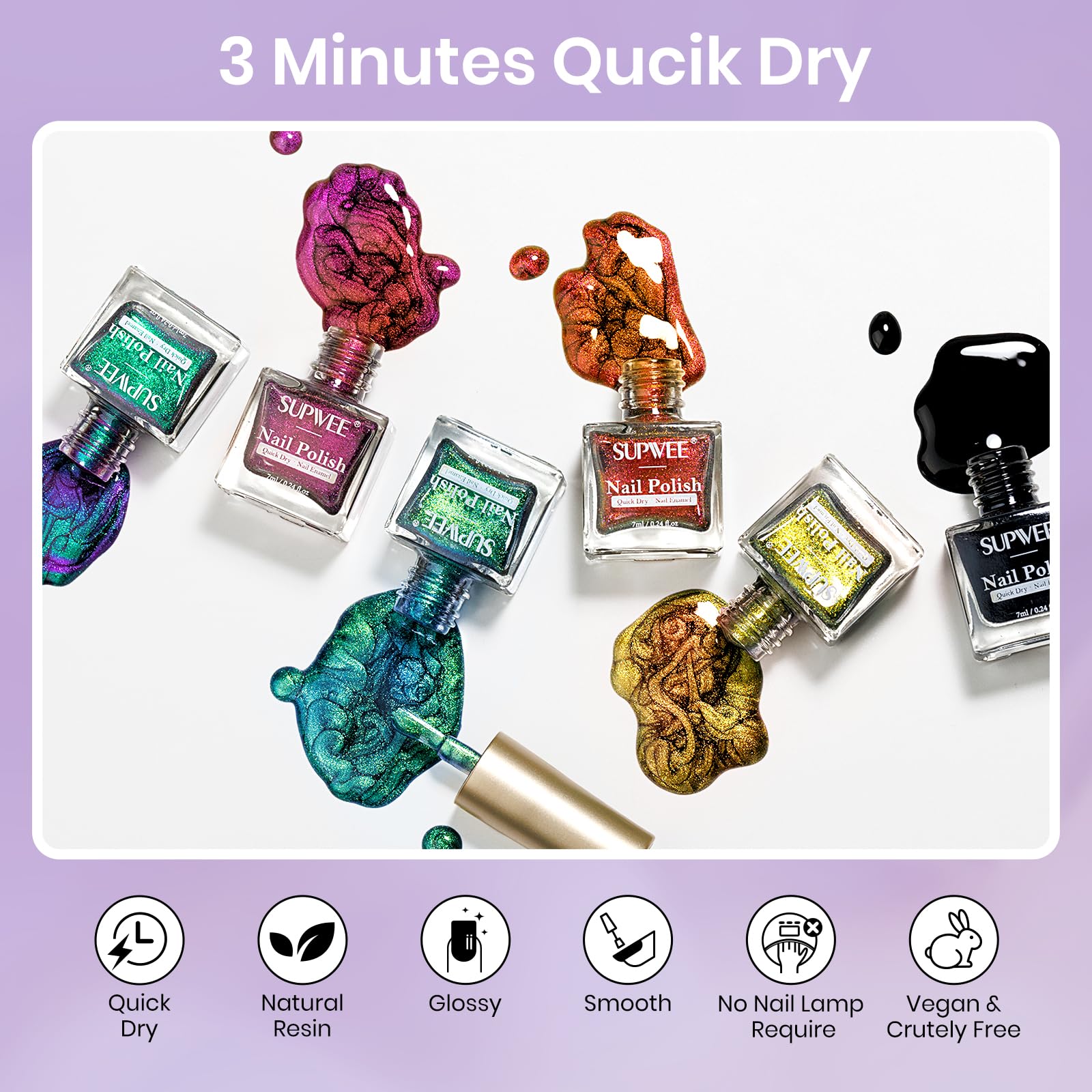 SUPWEE cat-eye nails finish gloss highlights durable, salon-like shine