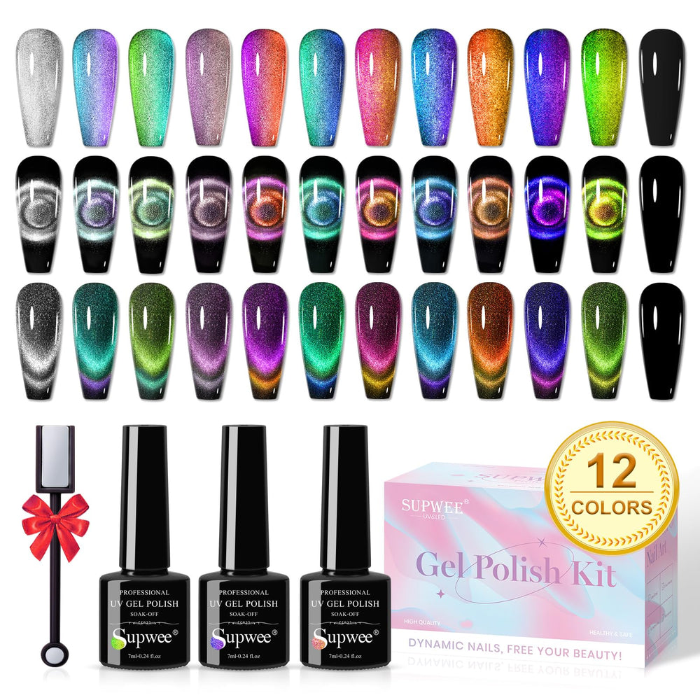 SUPWEE cat eye collection shows 11 color gels for versatile at-home nails