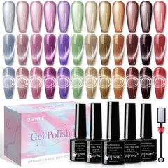 SUPWEE cat eye nail polish collection offers varied Moonlight colors for chic nails.