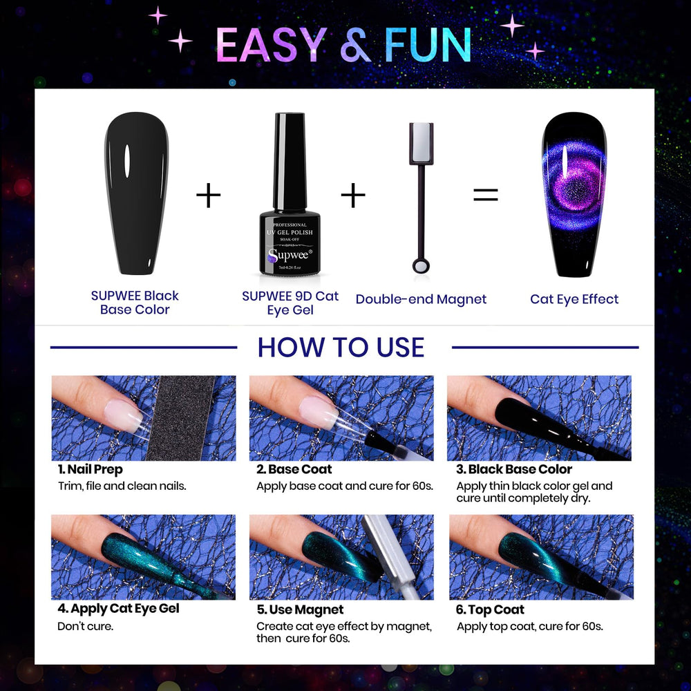 SUPWEE double-head magnetic stick enables varied cat-eye patterns
