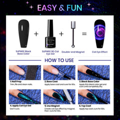 SUPWEE double-head magnetic stick enables varied cat-eye patterns