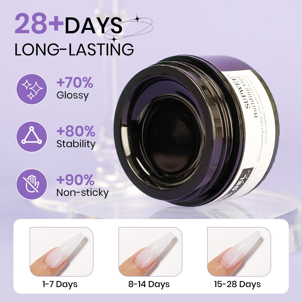 SUPWEE nail extend mold 24pcs for versatile nail shapes