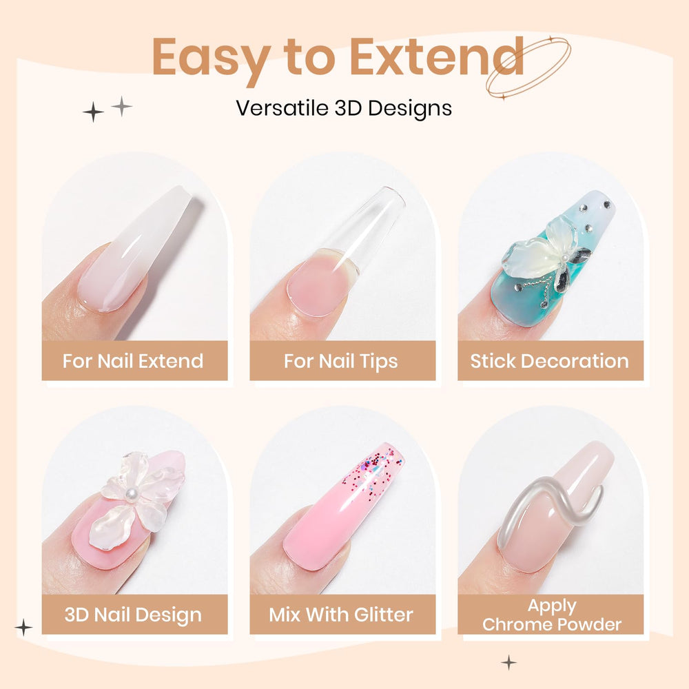 SUPWEE nail extension gel in action delivers natural-looking length and strength.