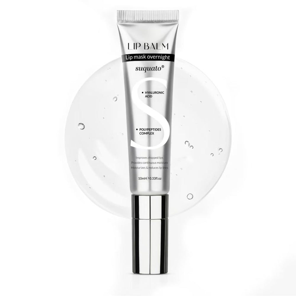 Suquato peptide lip treatment butter balm front view for hydrated lips