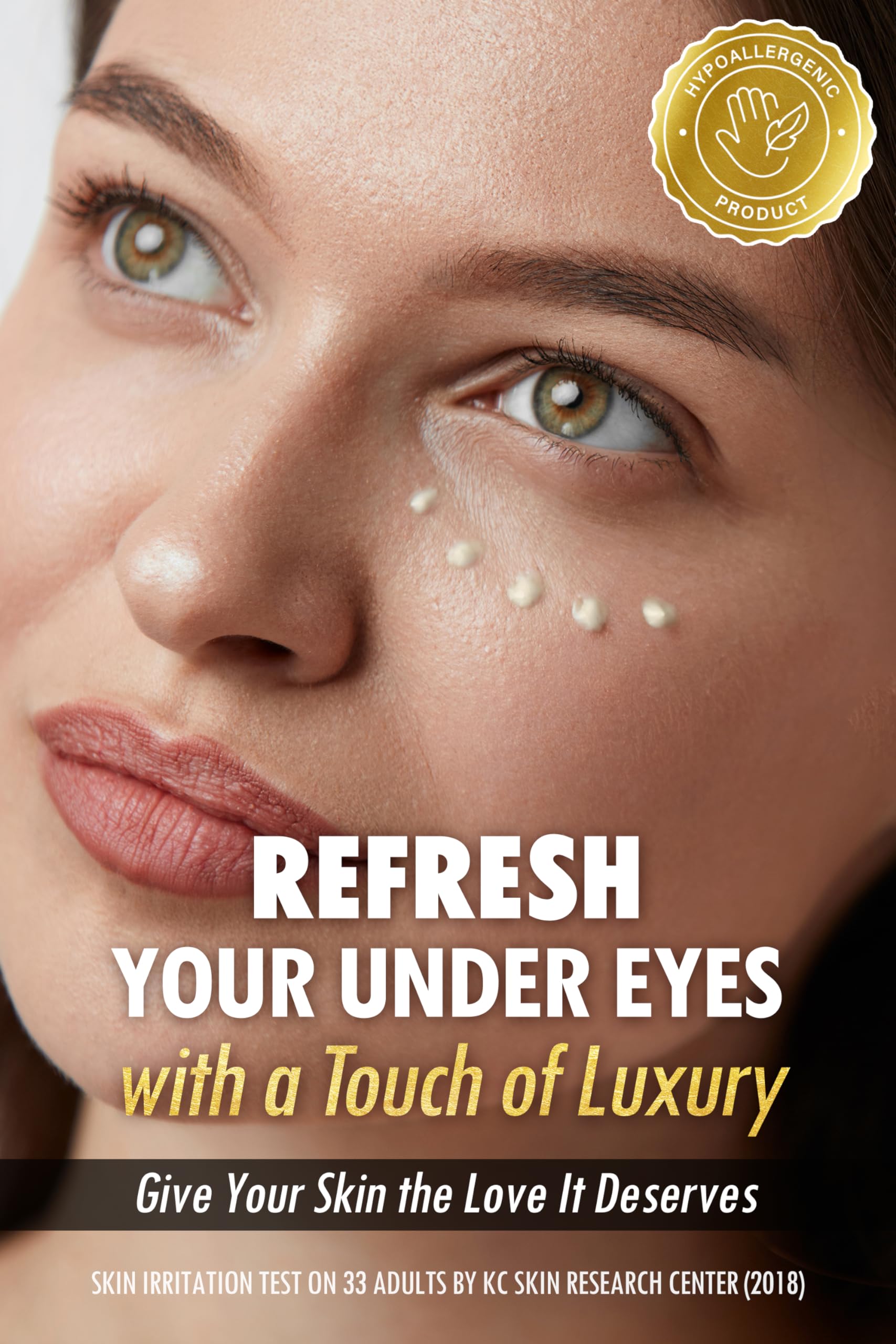 SUR.MEDIC+ 24K Gold Perfection cream application close-up showing fast-absorbing hydration.