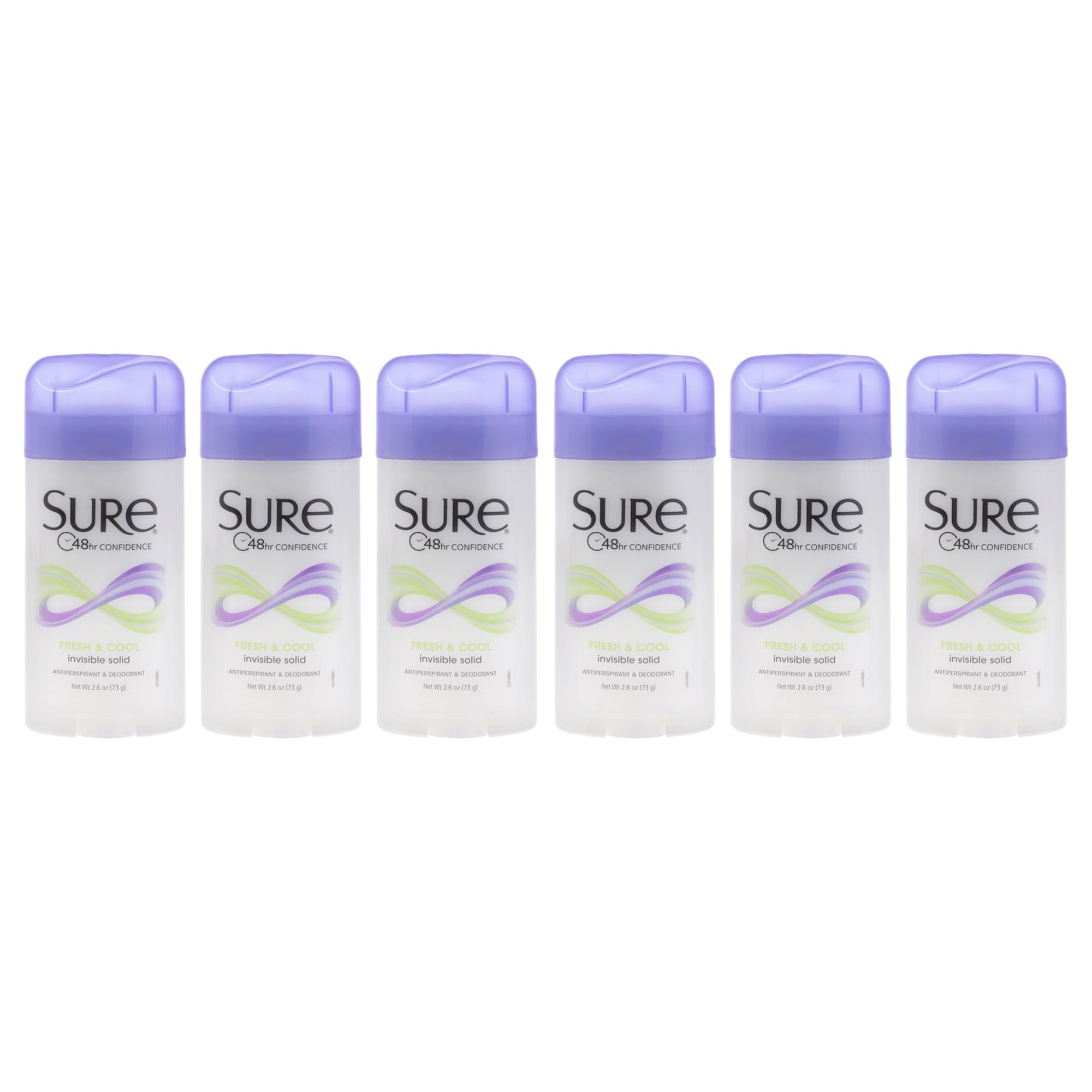 Sure antiperspirant solid Fresh and Cool six-pack provides all-day protection with a fresh, clean scent.