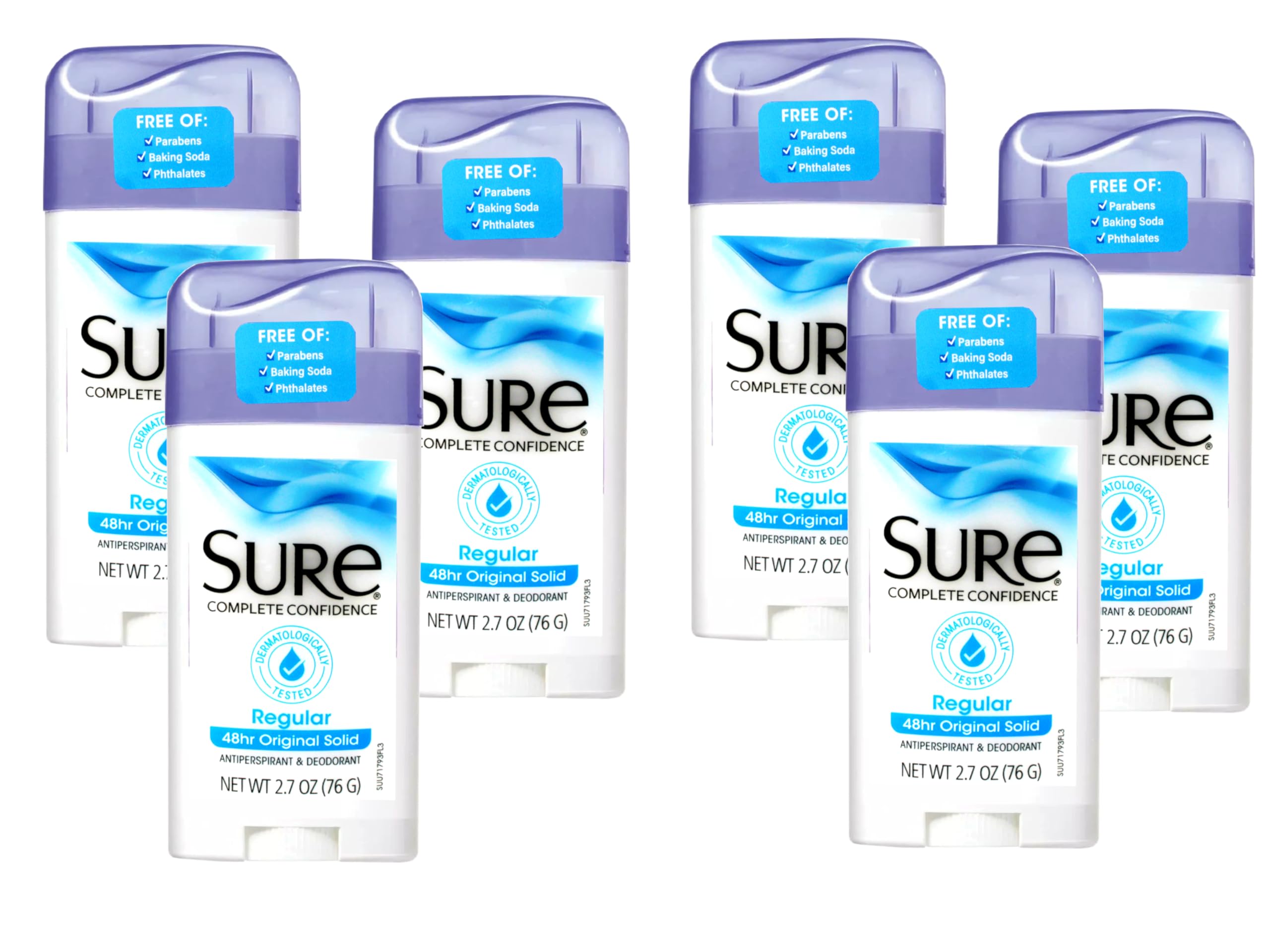 Sure antiperspirant solid regular hands applying for everyday protection.