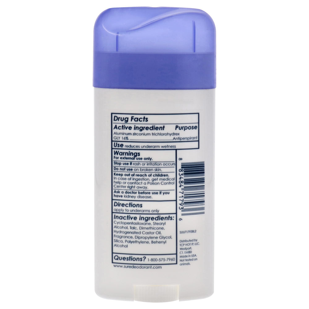 Sure original solid regular 2.7oz deodorant in use, smooth and residue-free.