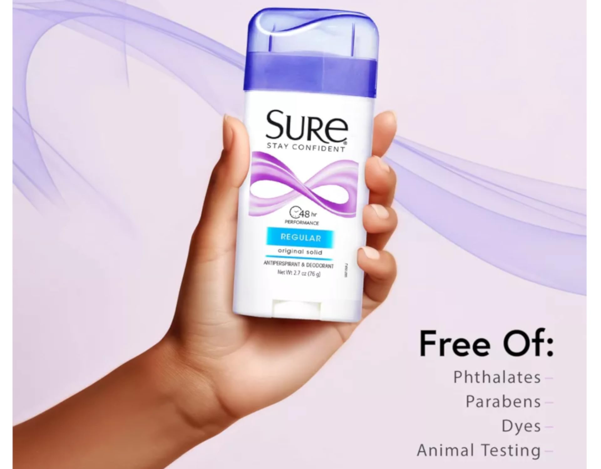 Sure Original Solid Antiperspirant Deodorant closeup musk notes for a clean feel