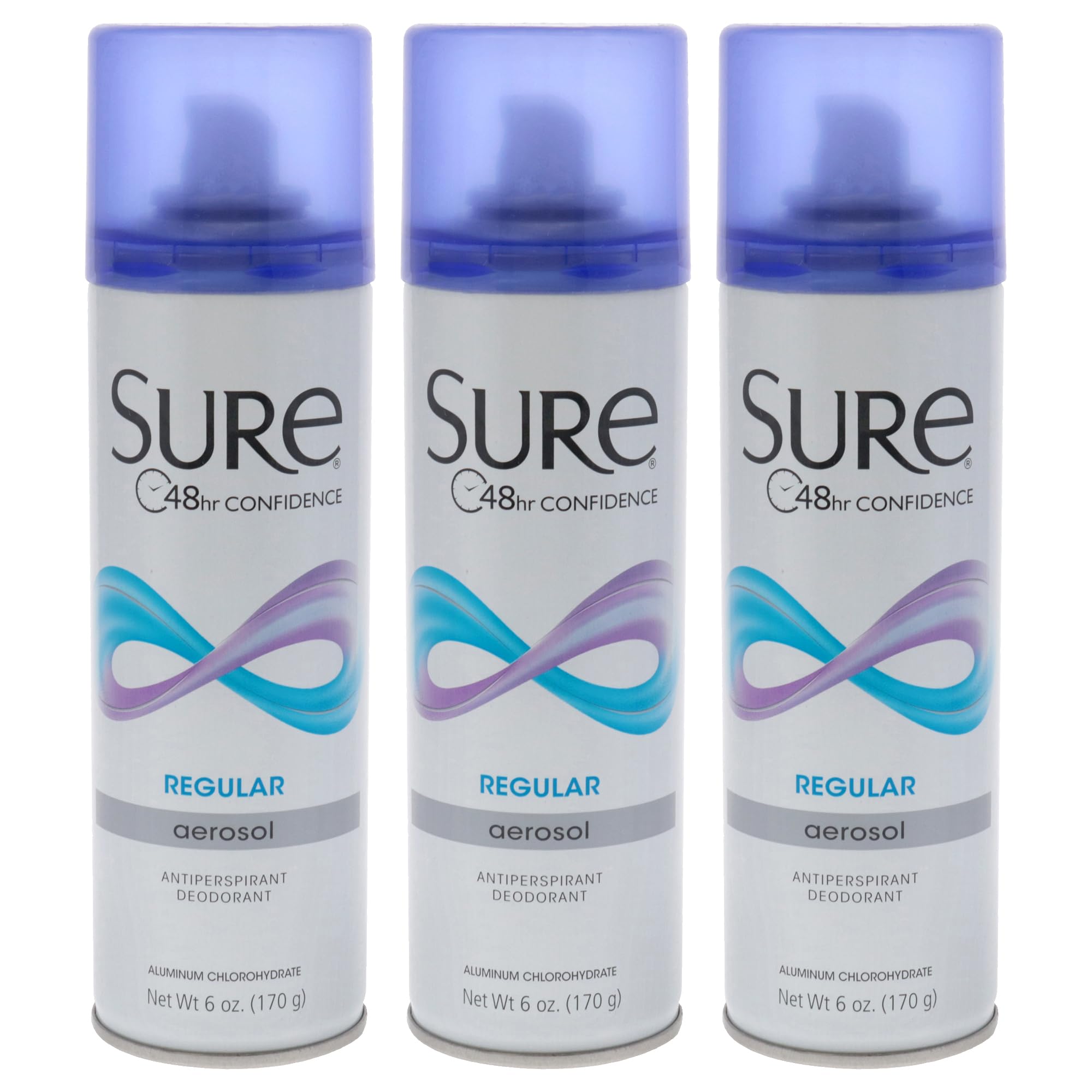 Sure Regular Scent Aerosol bottle showing fast-drying, all-day freshness