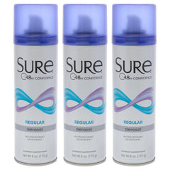 Sure Regular Scent Aerosol bottle showing fast-drying, all-day freshness