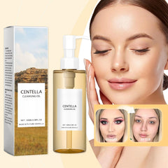 SURELIT Centella Light Cleansing Oil emulsification reveals milky texture on contact with water.