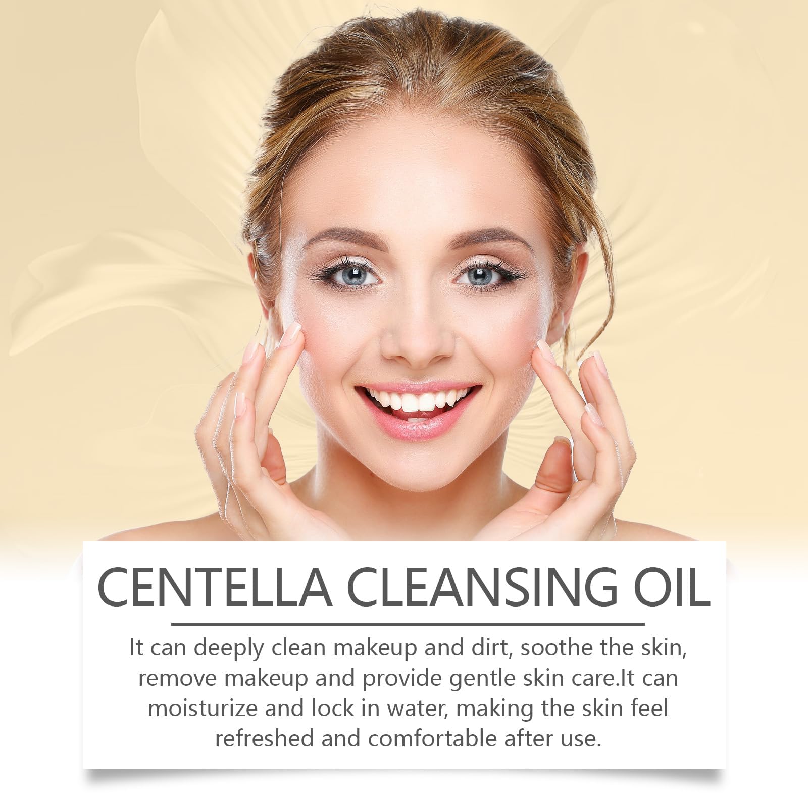 SURELIT Centella Light Cleansing Oil texture closeup highlights soothing, gentle cleansing.