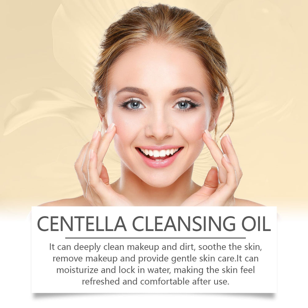 SURELIT Centella Light Cleansing Oil texture closeup highlights soothing, gentle cleansing.