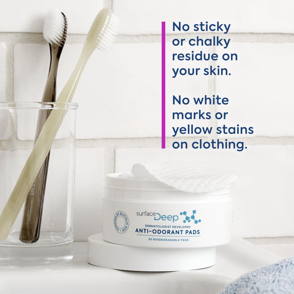 Surface Deep Anti-Odorant Pads no-residue formula promises clean skin with no sticky residue.
